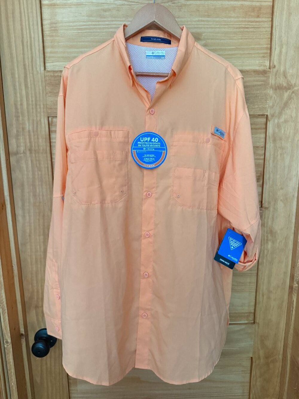 Columbia NWT PFG Tamiami II Orange Long Sleeve Outdoor Fishing Shirt Men's L